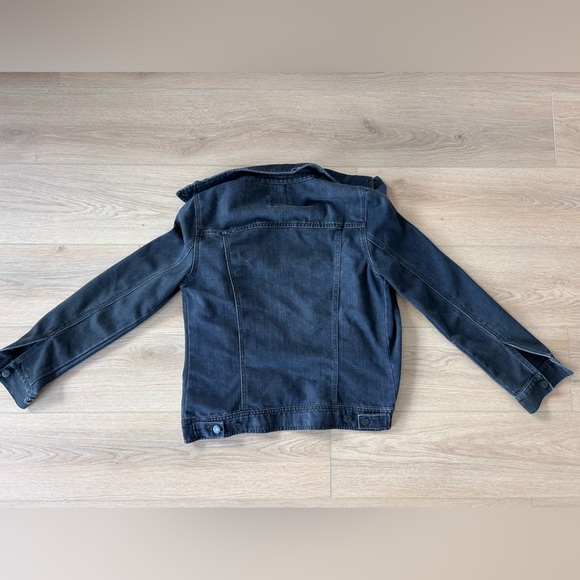 Old Navy Black Distressed Denim Jean Jacket Women’s Size Medium - Picture 6 of 6